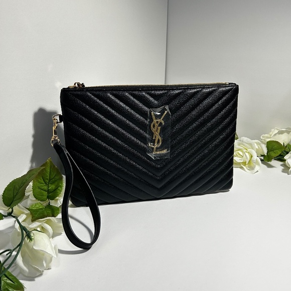 Black YSL Monogram Small Pouch - Picture 3 of 11